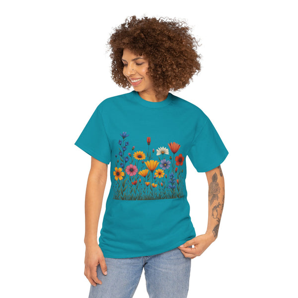 Wildflowers, Graphic T-Shirts for Women, Floral Shirt, Womens Short Sleeve, Ladies Graphic Tees #5116TTS
