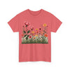 Wildflowers and Pink Roses, Graphic T-Shirts for Women, Floral Shirt, Womens Short Sleeve, Ladies Graphic Tees #5020TTS