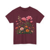 Wildflowers and Pink Roses, Graphic T-Shirts for Women, Floral Shirt, Womens Short Sleeve, Ladies Graphic Tees #5013TTS