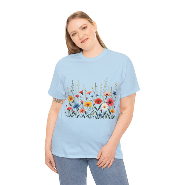 Wildflowers, Graphic T-Shirts for Women, Floral Shirt, Womens Short Sleeve, Ladies Graphic Tees #5113TTS