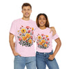 Wildflowers and Pink & Yellow Roses, Graphic T-Shirts for Women, Floral Shirt, Womens Short Sleeve, Ladies Graphic Tees #5139TTS