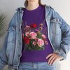 Wildflowers and Red & Pink Roses, Graphic T-Shirts for Women, Floral Shirt, Womens Short Sleeve, Ladies Graphic Tees #5132TTS