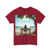 My Happy Place, Woman on Bench, Looking at Waves,  Safe Place T-Shirt, Finding My Happy Place Top, Ocean Waves,  #5003STS
