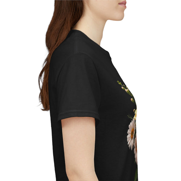 Wildflowers and Pink & Yellow Roses, Graphic T-Shirts for Women, Floral Shirt, Womens Short Sleeve, Ladies Graphic Tees #5136TTS