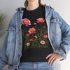 Wildflowers and Pink Roses, Graphic T-Shirts for Women, Floral Shirt, Womens Short Sleeve, Ladies Graphic Tees #5022TTS