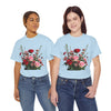 Wildflowers and Red & Pink Roses, Graphic T-Shirts for Women, Floral Shirt, Womens Short Sleeve, Ladies Graphic Tees #5132TTS