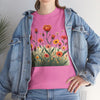 Wildflowers and Orange Roses, Graphic T-Shirts for Women, Floral Shirt, Womens Short Sleeve, Ladies Graphic Tees #5047TTS