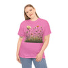 Wildflowers and White Roses, Graphic T-Shirts for Women, Floral Shirt, Womens Short Sleeve, Ladies Graphic Tees #5041TTS