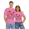 Wildflowers and Red Roses, Graphic T-Shirts for Women, Floral Shirt, Womens Short Sleeve, Ladies Graphic Tees #5034TTS