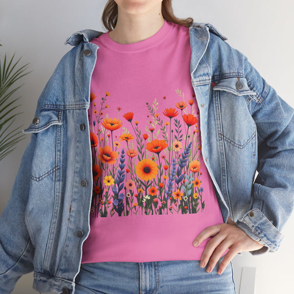 Wildflowers, Graphic T-Shirts for Women, Floral Shirt, Womens Short Sleeve, Ladies Graphic Tees #5105TTS