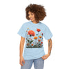 Wildflowers and Orange Roses, Graphic T-Shirts for Women, Floral Shirt, Womens Short Sleeve, Ladies Graphic Tees #5044TTS