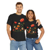 Wildflowers and Orange Roses, Graphic T-Shirts for Women, Floral Shirt, Womens Short Sleeve, Ladies Graphic Tees #5043TTS
