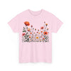 Wildflowers and Orange Roses, Graphic T-Shirts for Women, Floral Shirt, Womens Short Sleeve, Ladies Graphic Tees #5042TTS