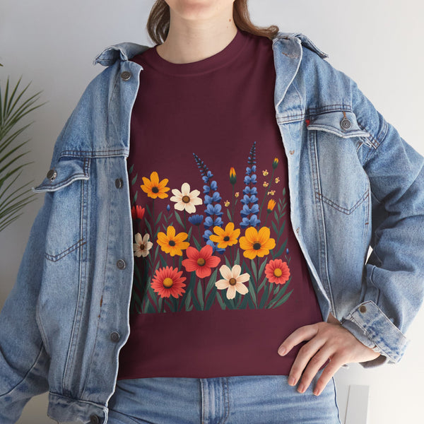 Wildflowers, Graphic T-Shirts for Women, Floral Shirt, Womens Short Sleeve, Ladies Graphic Tees #5111TTS