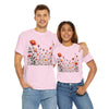Wildflowers and Orange Roses, Graphic T-Shirts for Women, Floral Shirt, Womens Short Sleeve, Ladies Graphic Tees #5042TTS