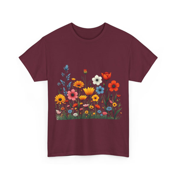 Wildflowers, Graphic T-Shirts for Women, Floral Shirt, Womens Short Sleeve, Ladies Graphic Tees #5115TTS