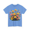 Wildflowers and Pink & Yellow Roses, Graphic T-Shirts for Women, Floral Shirt, Womens Short Sleeve, Ladies Graphic Tees #5141TTS