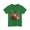 Wildflowers and Red & Pink Roses, Graphic T-Shirts for Women, Floral Shirt, Womens Short Sleeve, Ladies Graphic Tees #5132TTS