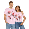 Wildflowers and Pink Roses, Graphic T-Shirts for Women, Floral Shirt, Womens Short Sleeve, Ladies Graphic Tees #5019TTS