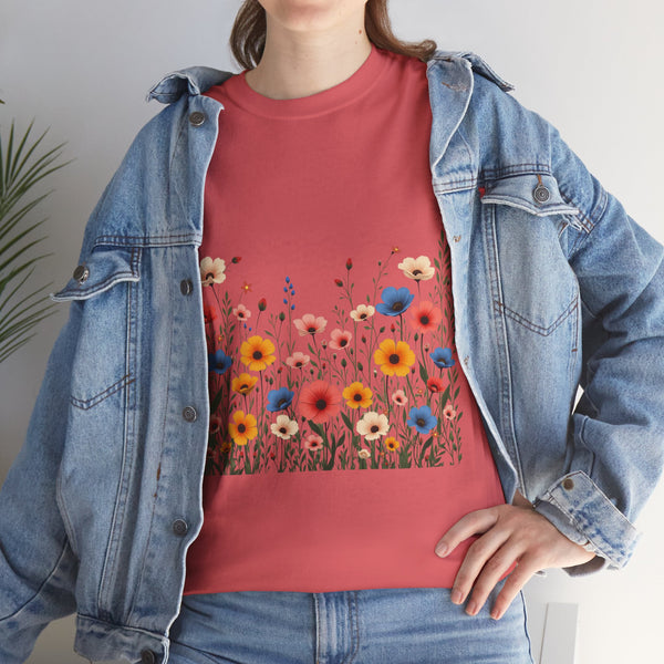 Wildflowers, Graphic T-Shirts for Women, Floral Shirt, Womens Short Sleeve, Ladies Graphic Tees #5106TTS