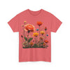 Wildflowers and Orange Roses, Graphic T-Shirts for Women, Floral Shirt, Womens Short Sleeve, Ladies Graphic Tees #5044TTS