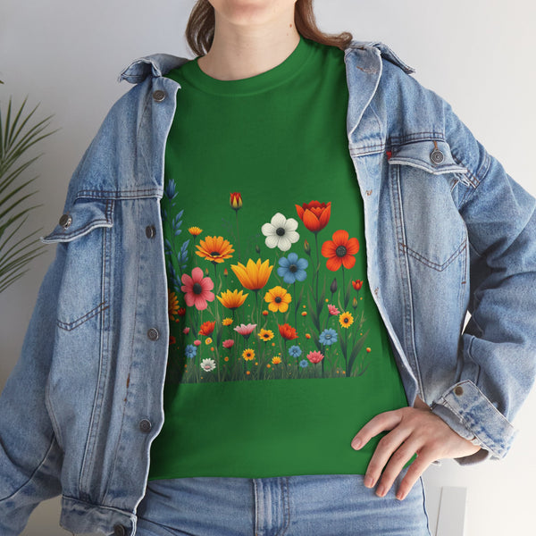 Wildflowers, Graphic T-Shirts for Women, Floral Shirt, Womens Short Sleeve, Ladies Graphic Tees #5115TTS