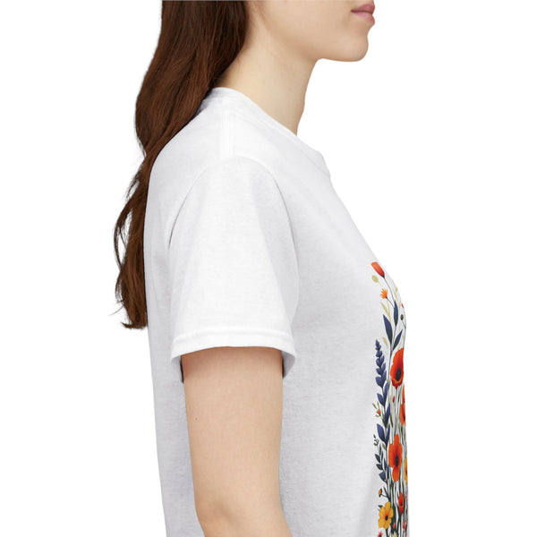 Wildflowers, Graphic T-Shirts for Women, Floral Shirt, Womens Short Sleeve, Ladies Graphic Tees #5105TTS