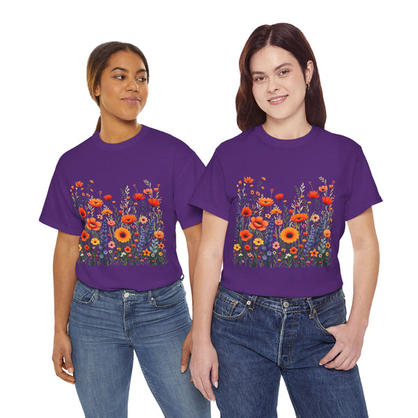 Wildflowers, Graphic T-Shirts for Women, Floral Shirt, Womens Short Sleeve, Ladies Graphic Tees #5105TTS