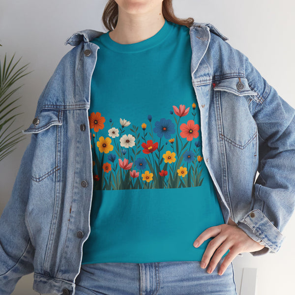Wildflowers, Graphic T-Shirts for Women, Floral Shirt, Womens Short Sleeve, Ladies Graphic Tees #5112TTS