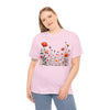 Wildflowers and Orange Roses, Graphic T-Shirts for Women, Floral Shirt, Womens Short Sleeve, Ladies Graphic Tees #5042TTS