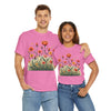 Wildflowers and Orange Roses, Graphic T-Shirts for Women, Floral Shirt, Womens Short Sleeve, Ladies Graphic Tees #5047TTS