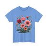 Wildflowers and Pink & Red Roses, Graphic T-Shirts for Women, Floral Shirt, Womens Short Sleeve, Ladies Graphic Tees #5133TTS