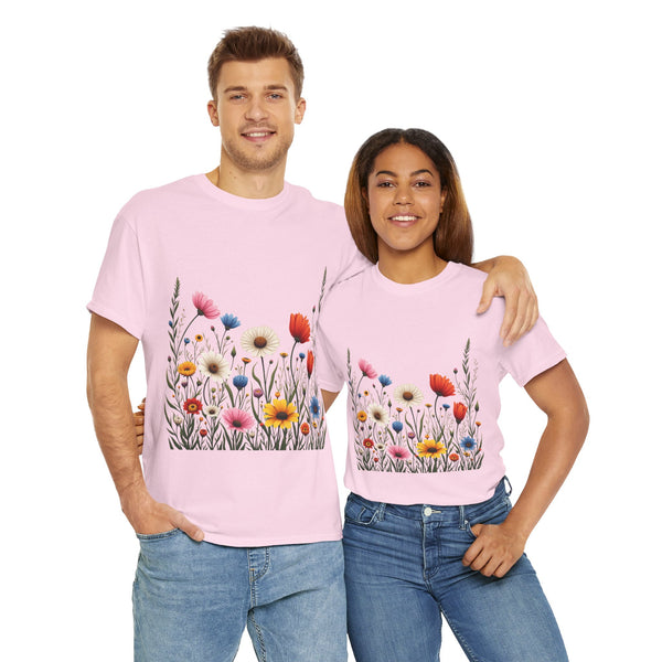 Wildflowers, Graphic T-Shirts for Women, Floral Shirt, Womens Short Sleeve, Ladies Graphic Tees #5109TTS