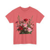 Wildflowers and Red & Pink Roses, Graphic T-Shirts for Women, Floral Shirt, Womens Short Sleeve, Ladies Graphic Tees #5132TTS