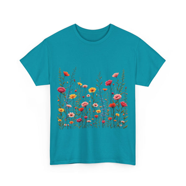 Wildflowers, Graphic T-Shirts for Women, Floral Shirt, Womens Short Sleeve, Ladies Graphic Tees #5103TTS