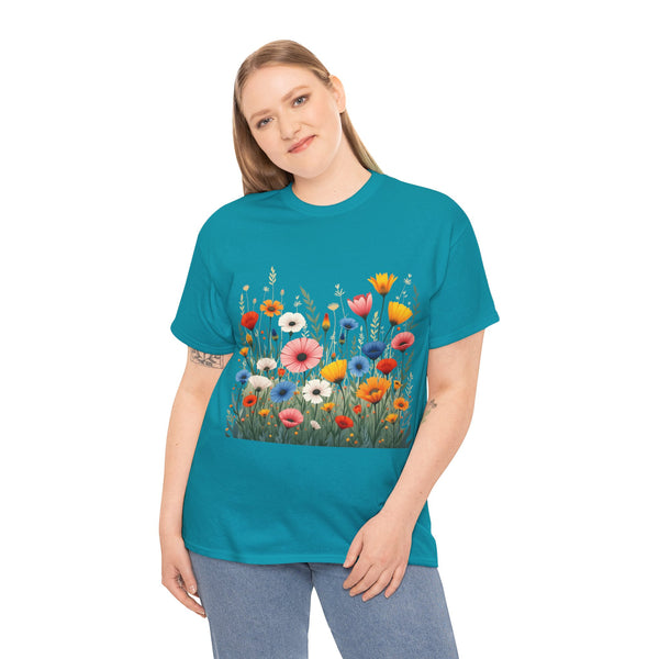 Wildflowers, Graphic T-Shirts for Women, Floral Shirt, Womens Short Sleeve, Ladies Graphic Tees #5108TTS