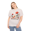 Wildflowers and Orange Roses, Graphic T-Shirts for Women, Floral Shirt, Womens Short Sleeve, Ladies Graphic Tees #5043TTS
