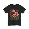Wildflowers and Pink & Red Roses, Graphic T-Shirts for Women, Floral Shirt, Womens Short Sleeve, Ladies Graphic Tees #5133TTS