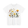 Wildflowers and a Yellow Rose, Graphic T-Shirts for Women, Floral Shirt, Womens Short Sleeve, Ladies Graphic Tees #5009TTS