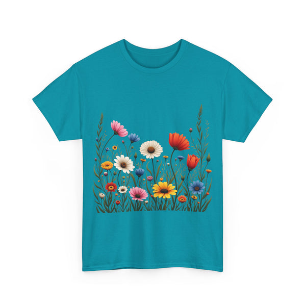 Wildflowers, Graphic T-Shirts for Women, Floral Shirt, Womens Short Sleeve, Ladies Graphic Tees #5109TTS