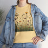 Wildflowers and White Roses, Graphic T-Shirts for Women, Floral Shirt, Womens Short Sleeve, Ladies Graphic Tees #5041TTS