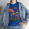 Wildflowers and Orange Roses, Graphic T-Shirts for Women, Floral Shirt, Womens Short Sleeve, Ladies Graphic Tees #5044TTS