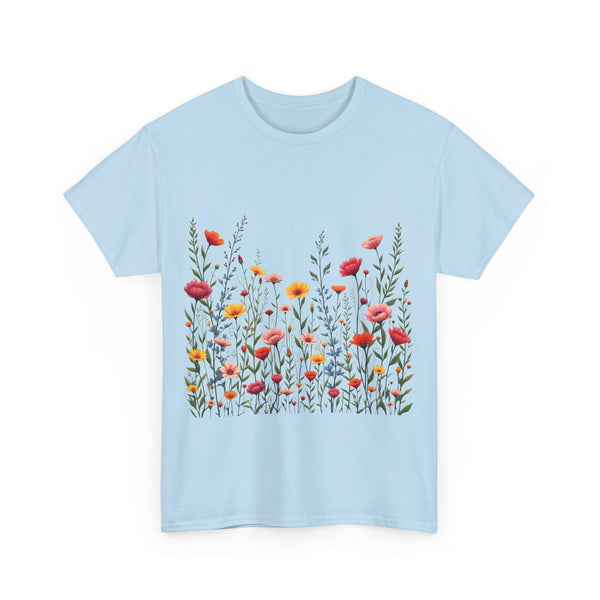 Wildflowers, Graphic T-Shirts for Women, Floral Shirt, Womens Short Sleeve, Ladies Graphic Tees #5103TTS