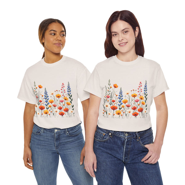 Wildflowers, Graphic T-Shirts for Women, Floral Shirt, Womens Short Sleeve, Ladies Graphic Tees #5110TTS