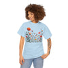 Wildflowers and Orange Roses, Graphic T-Shirts for Women, Floral Shirt, Womens Short Sleeve, Ladies Graphic Tees #5042TTS