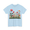 Wildflowers and Pink Roses, Graphic T-Shirts for Women, Floral Shirt, Womens Short Sleeve, Ladies Graphic Tees #5020TTS