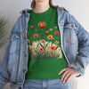 Wildflowers and Orange Roses, Graphic T-Shirts for Women, Floral Shirt, Womens Short Sleeve, Ladies Graphic Tees #5047TTS