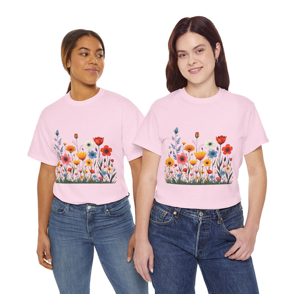 Wildflowers, Graphic T-Shirts for Women, Floral Shirt, Womens Short Sleeve, Ladies Graphic Tees #5115TTS