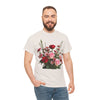 Wildflowers and Red & Pink Roses, Graphic T-Shirts for Women, Floral Shirt, Womens Short Sleeve, Ladies Graphic Tees #5132TTS