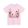 Wildflowers and Red Roses, Graphic T-Shirts for Women, Floral Shirt, Womens Short Sleeve, Ladies Graphic Tees #5033TTS